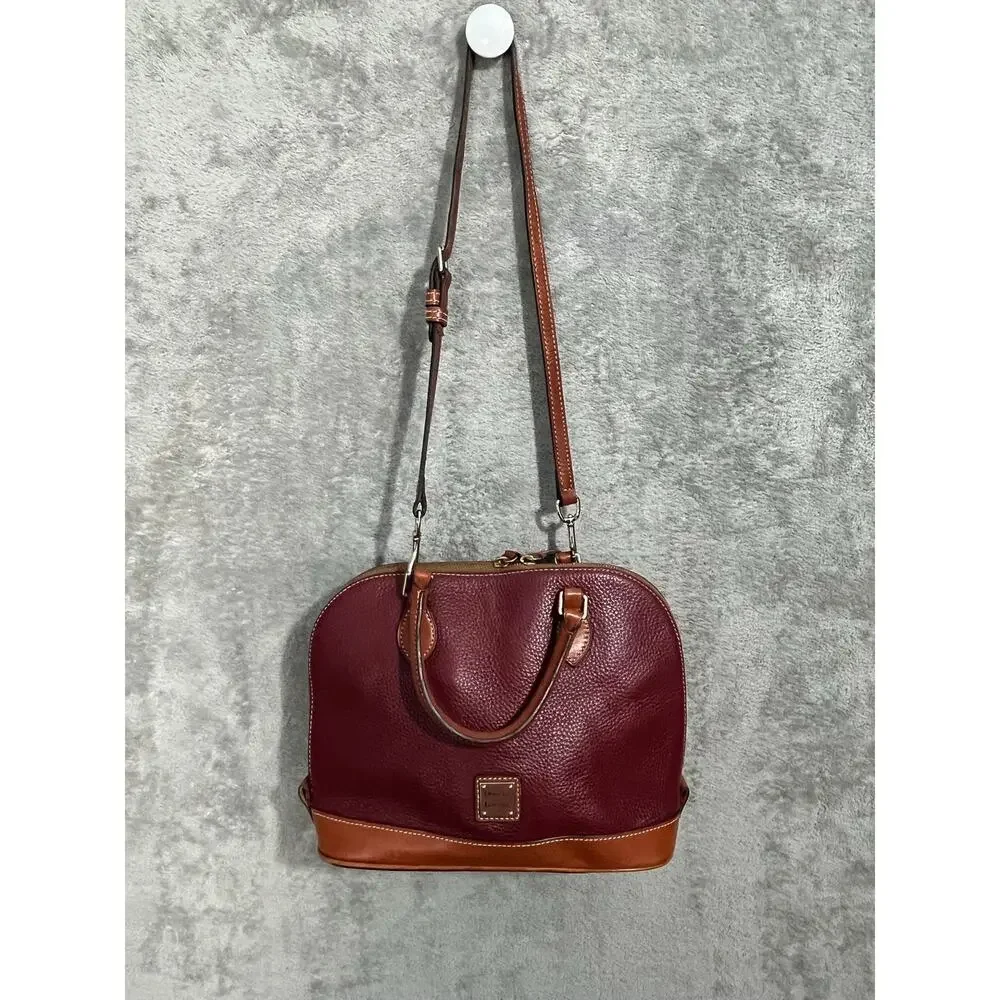Dooney & Bourke Burgundy Two Tone Leather Zip Zip Satchel